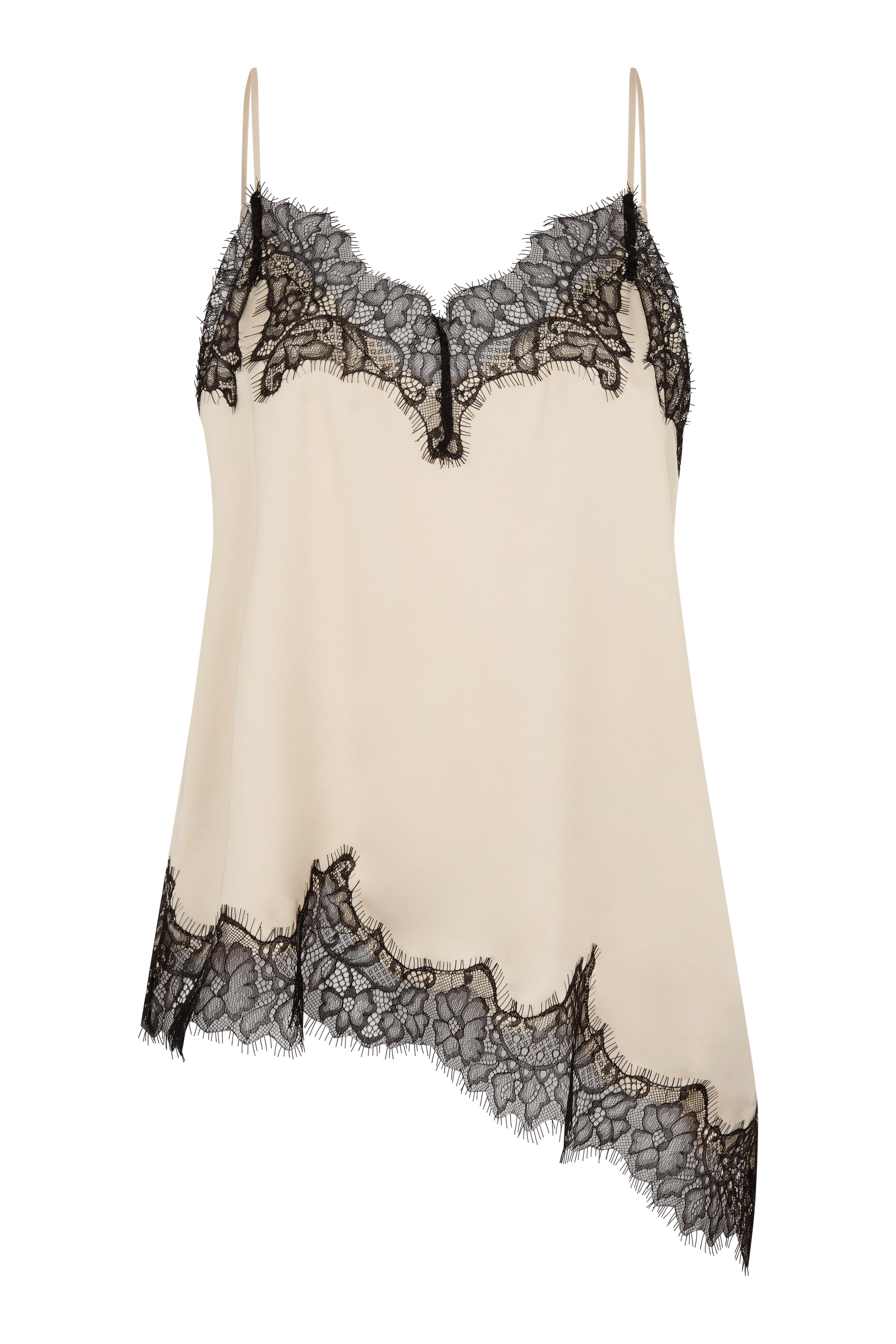 Lacia Contrast Strap top - Cream Black Lace